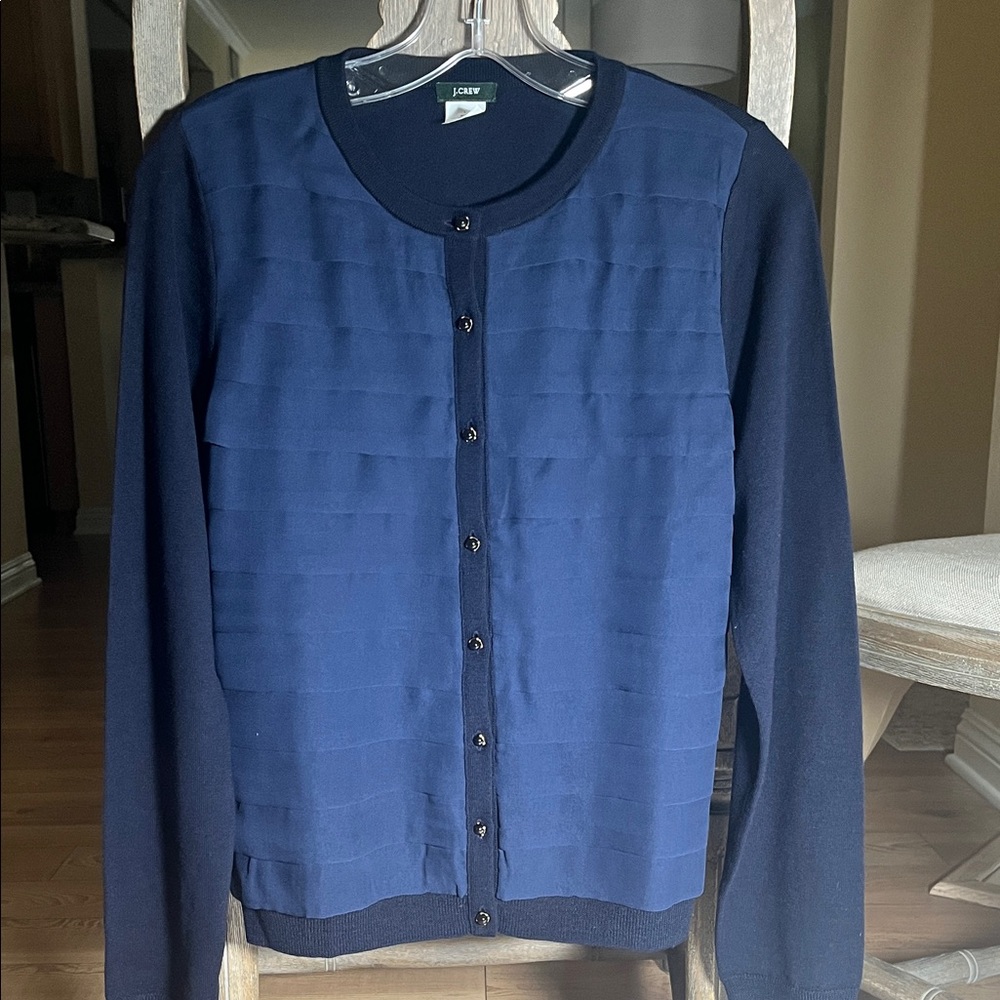J Crew Wool/Silk Cardigan Sweater NWOT